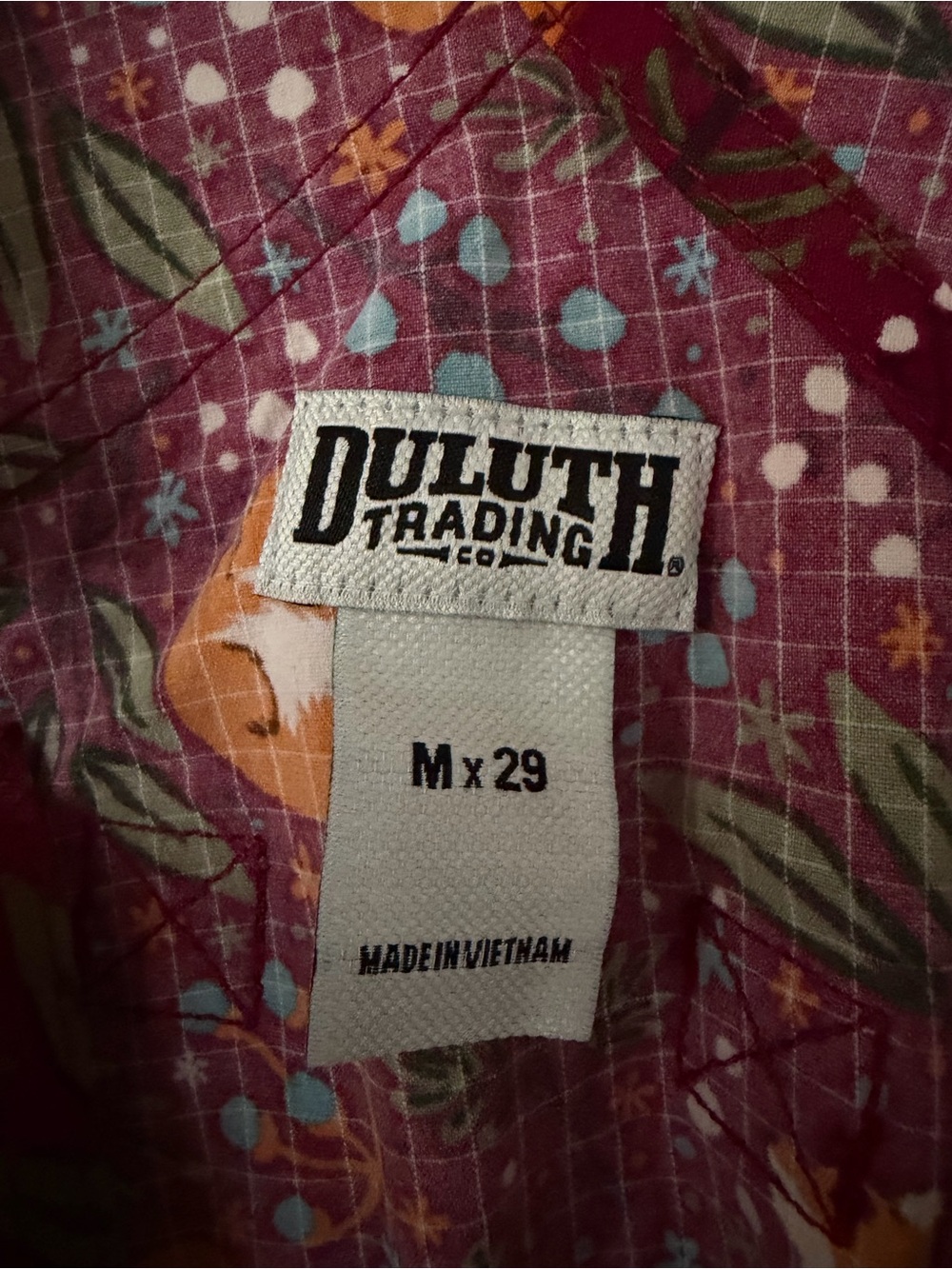Duluth Trading Co Maroon Floral Fox Print Overalls - Picture 5 of 13